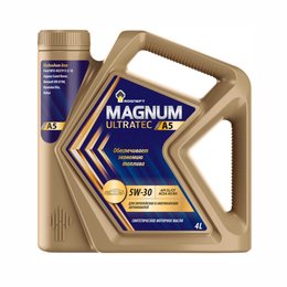 Масло моторное РОСНЕФТЬ Magnum Ultratec 5W-30 A5 (4л/3,6кг) РНПК [М]