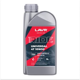 Масло моторное LAVR MOTO RIDE UNIVERSAL 4T 10W-50 SM (1л/0,9кг) (марк.)